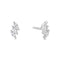 Silver Triple Marquise Stud Earrings